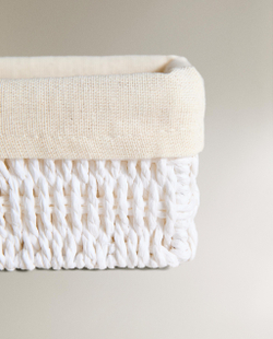 Zara Home Корзина из плетёной бумаги, цвет бежевый, 32 см