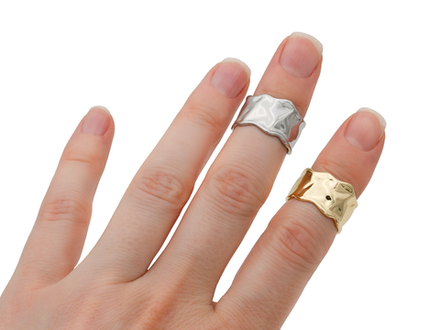 Фаланговое кольцо "Мятый металл", 12мм (уценка)