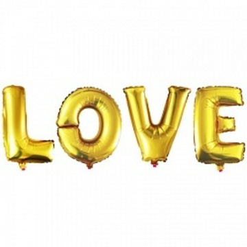Надпись из букв "LOVE" золотые (воздух) 40 см