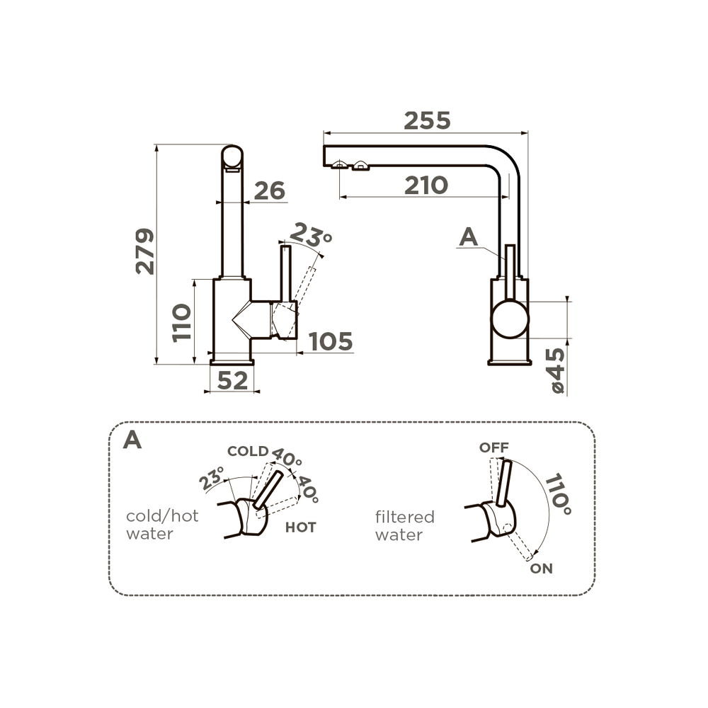 Смеситель для кухни Omoikiri Nakagawa 2 Plus-GR Leningrad grey
