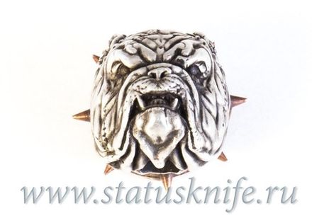 Бусина Бульдог (медь, бронза, белый металл)
