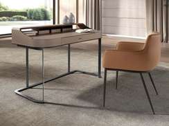 Туалетный столик 3279 из экокожи, ореха и серой стали