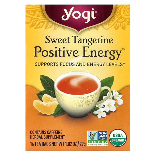 Yogi Tea, Positive Energy, сладкий мандарин, 16 чайных пакетиков, 29 г (1,02 унции)