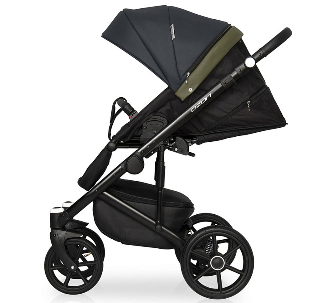 Детская коляска Riko Basic Ozon 3 в 1 02 черно-зеленый