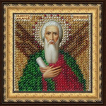 Тема: Религия, иконы, святые¶Техника: Вышивание бисером¶Размер: 6,5х6,5см (в рамке 9х9 см)¶Основа: Т