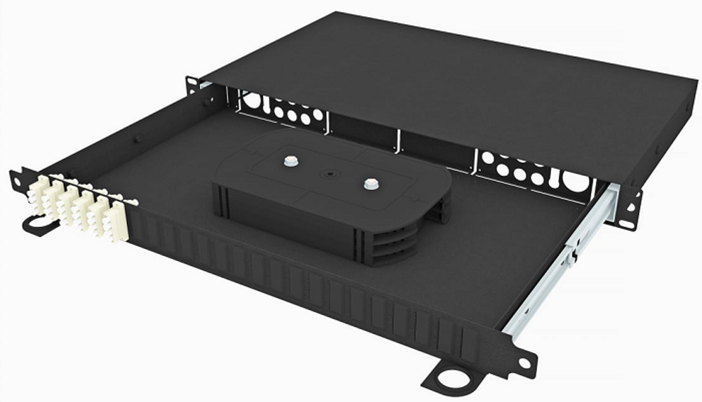 Кросс оптический стоечный  TopLAN КРСв-Top-1U-24LC/U-OM2-BK