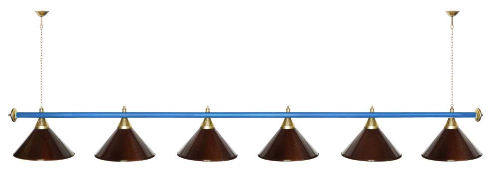 Лампа STARTBILLIARDS 6 пл. (плафоны зеленые,штанга золотая,фурнитура золото)