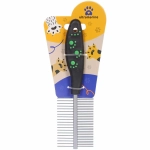 Расческа двухсторонняя для кошек и собак «Алиса», цвет чёрный, 18см (блистер)✦