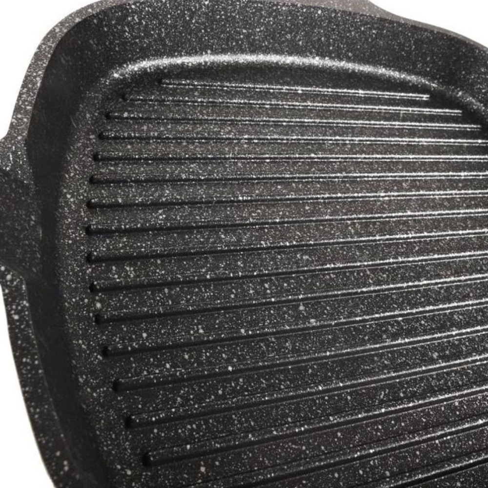 Сковорода-гриль алюминий, 28 см, антиприг, Kukmara, Темный мрамор, сгкмт281а, съем руч