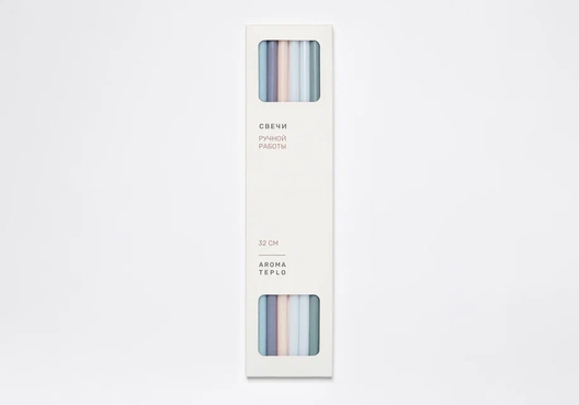 AROMATEPLO Свеча тонкая 32 см, в наборе из 8 шт.