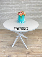 Стол круглый стеклянный Белый