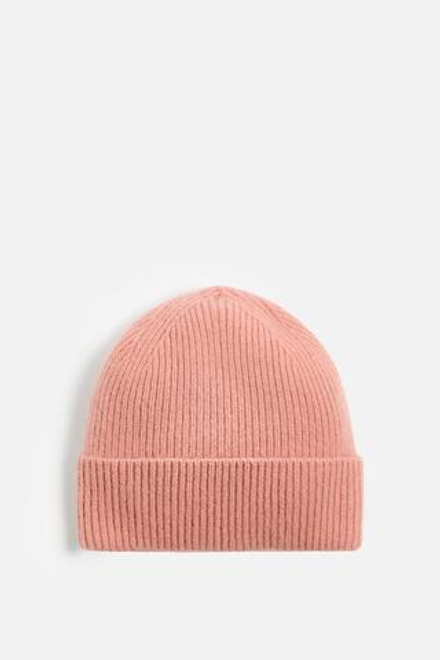 ZARA ШАПКА ИЗ КАШЕМИРА - LIMITED EDITION, ПАСТЕЛЬНО-РОЗОВЫЙ