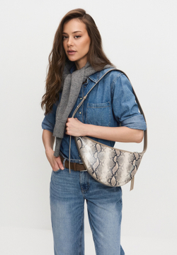 Кроссбоди VALENTINA питон белый