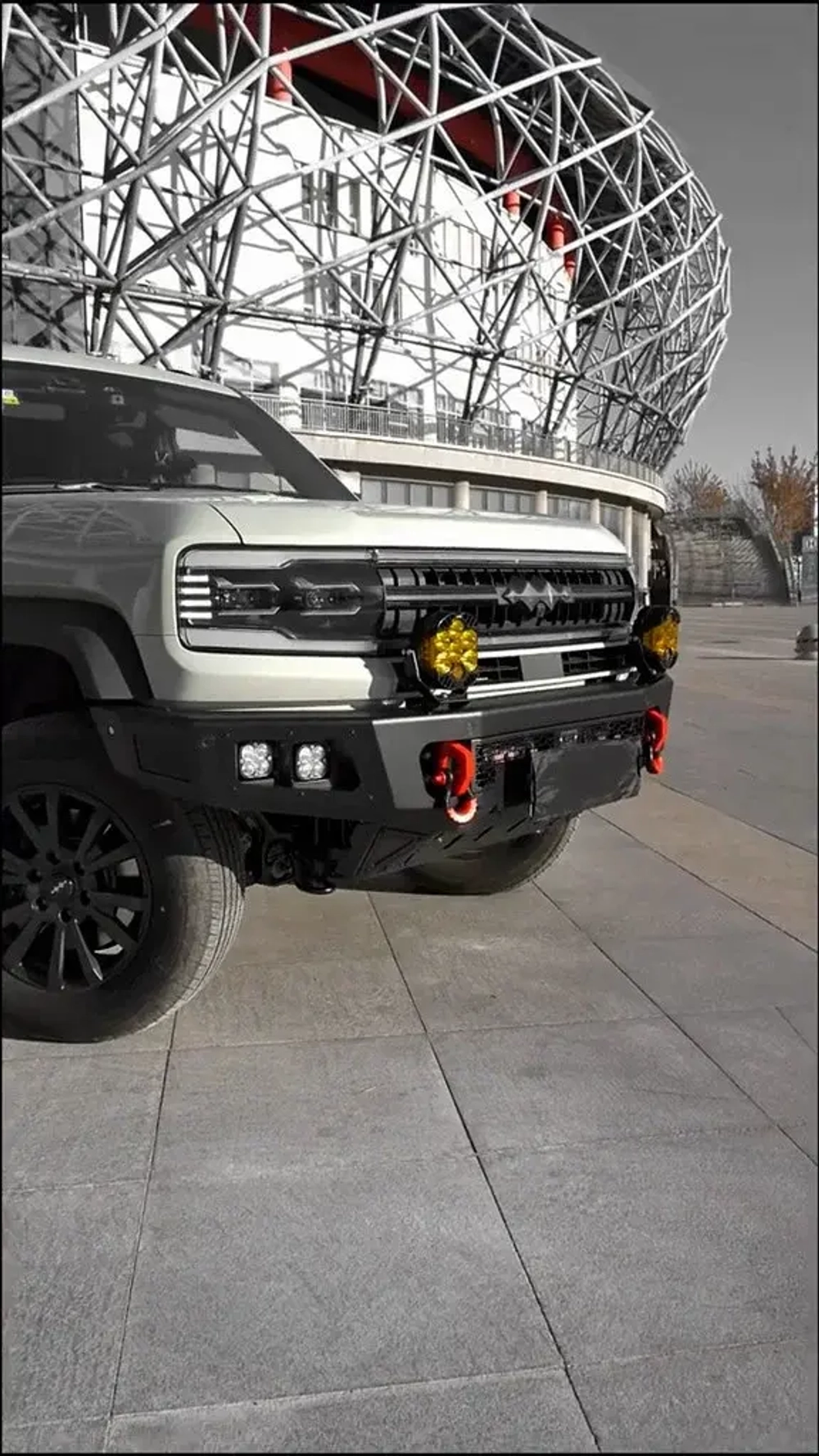 Силовые бампера с дугой и защитой картера для BYD Leopard 5 2024+ Леопард стальной бампер защита днища кенгурятник