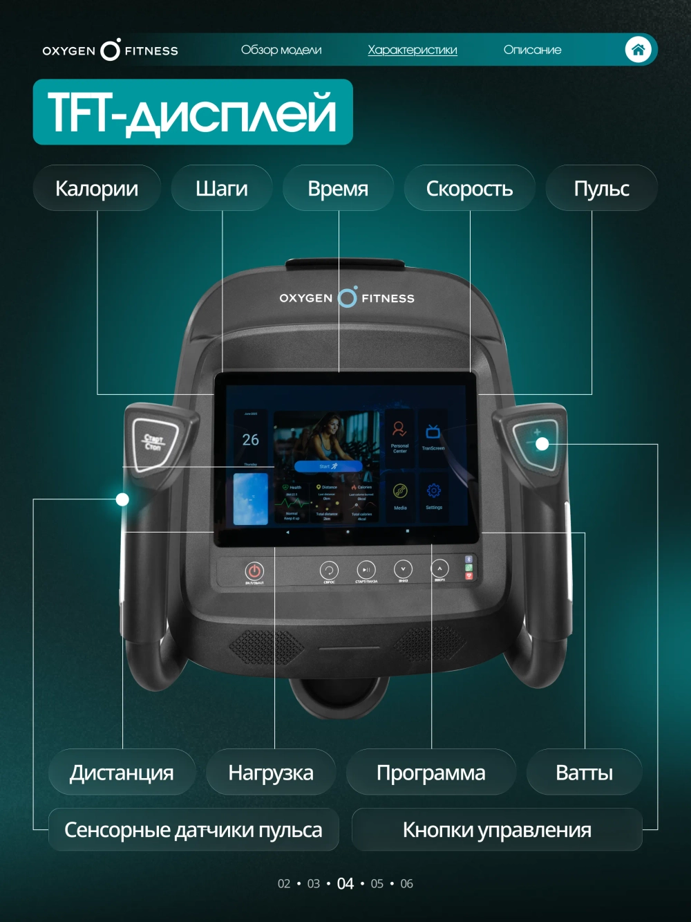 Эллиптический тренажер OXYGEN FITNESS AZURE домашний