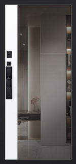 Стальная дверь "Plata" с зеркалом (биометрический замок DZ 888)