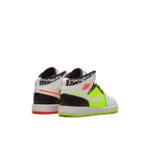 Кроссовки Air Jordan 1 Mid PS Notebook Crimson Volt White Kids