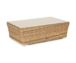 "Капучино" журнальный столик из искусственного ротанга, цвет соломенный