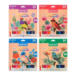 Карандаши цветные, Basir, деревянные, серия "Птицы", цветная упаковка, 24 шт