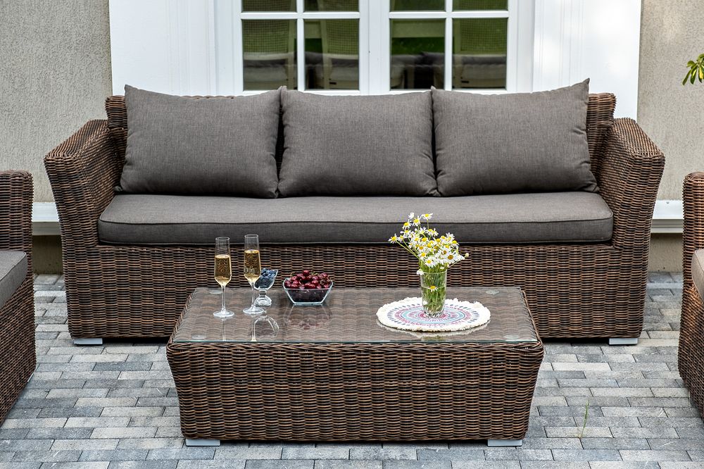 "Капучино" лаунж-зона из искусственного ротанга, цвет коричневый