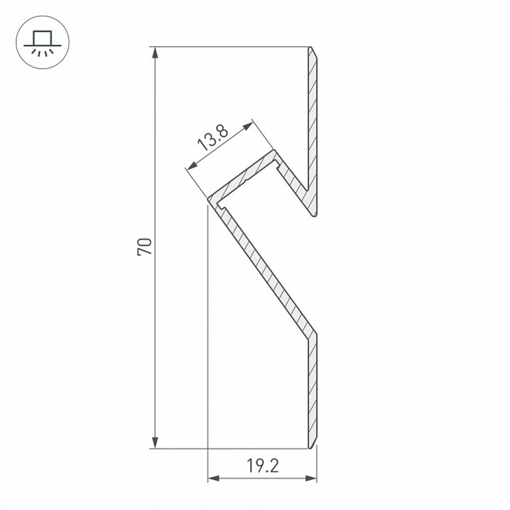 Профиль Arlight ARH-DECORE-S12-CAVE-F-2000 ANOD 023902