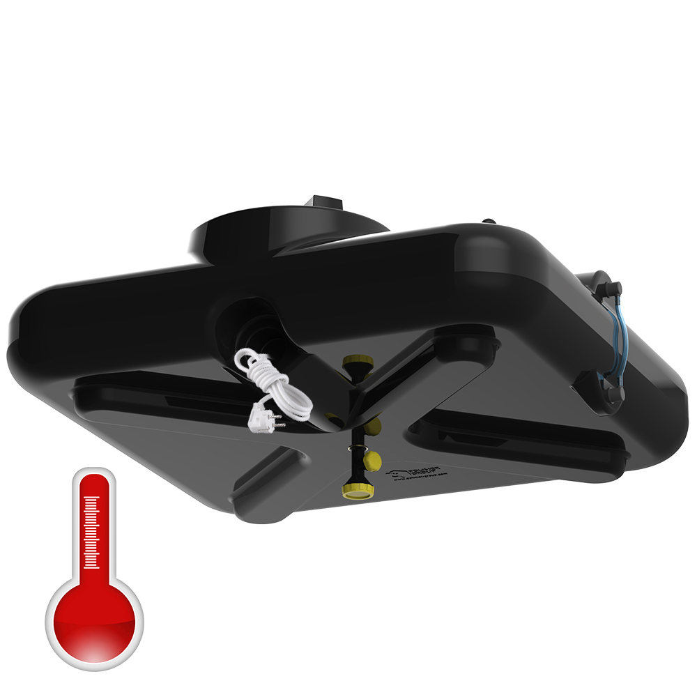 Бак для душа «Роса» 200 л с подогревом, с лейкой, с уровнемером Полимер-Групп(1030x1030x350см;11,5кг;черный) - арт.559256