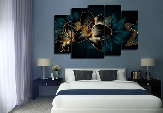 Модульная картина "Абстрактные цветы"