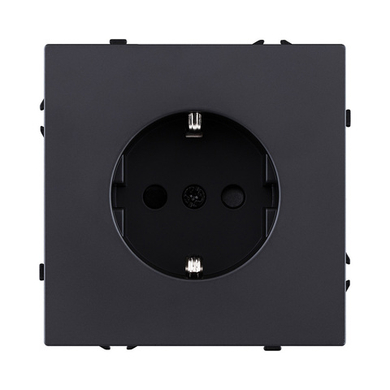 Розетка штепсельная SCHUKO 16A/250 В, черный матовый Kollinger Eclipse EC-014BK