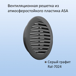 Приточный клапан шумозащитный NovaSTYLE КИВ-125 с квадратным оголовком, с трубой 0,5 м, решеткой RAL7024, серой