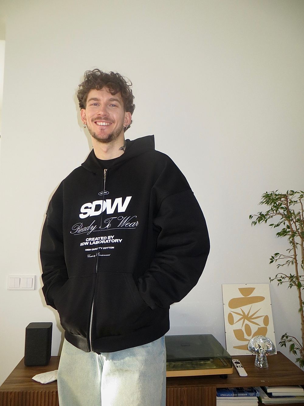 ZIP-HOODIE "SDW" Black