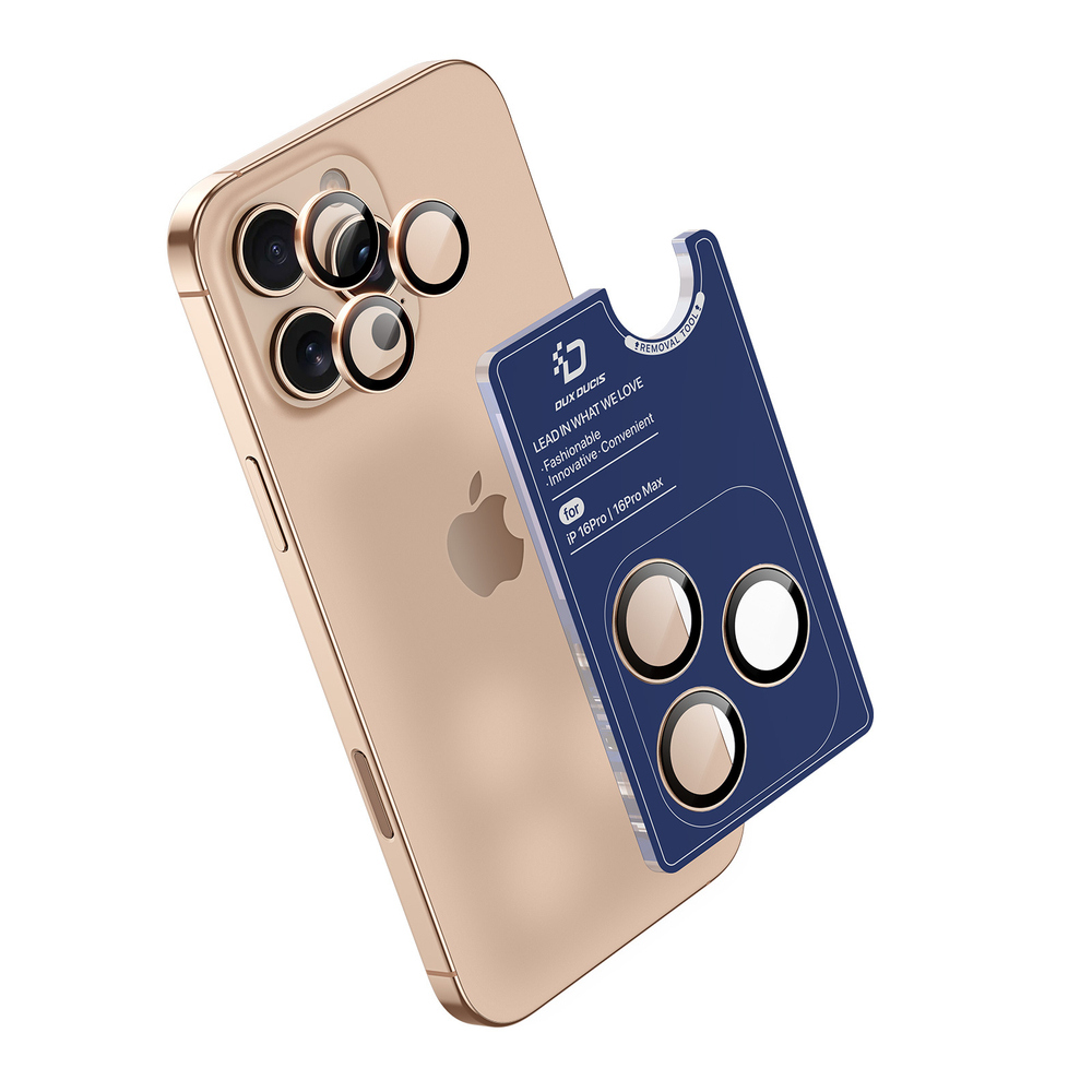 Защитное стекло на камеры с серебристыми рамками из алюминия для iPhone 16 Pro и 16 Pro Max, серия HAWK Series Camera Lens Protector