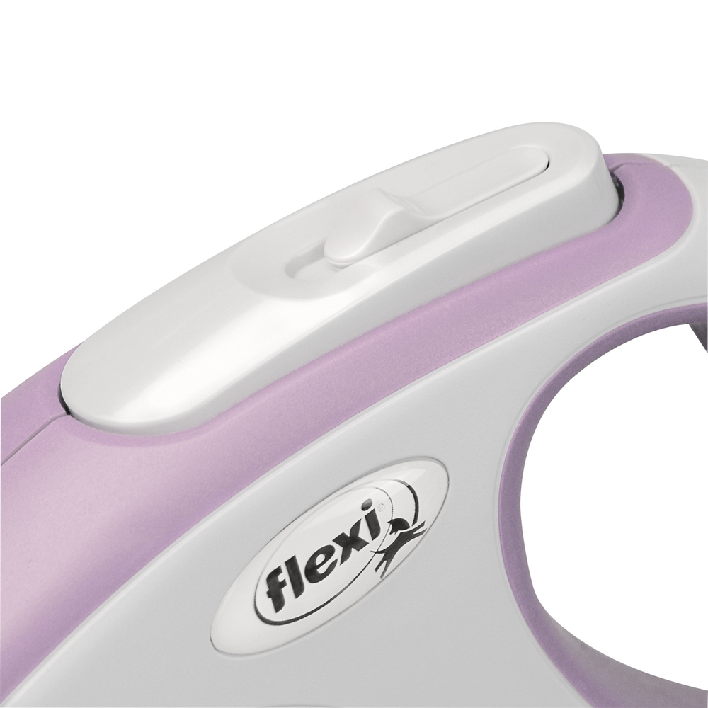 flexi рулетка NEW LINE Comfort M (до 25 кг) лента 5 м серый/розовый