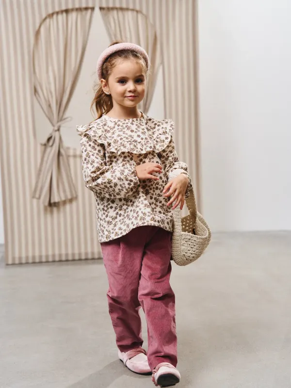 Блузка фланелевая с объемными рукавами 