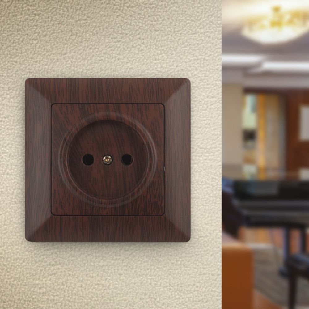 4-201-10 Intro Розетка 2P, 16А-250В, СУ, Solo, венге