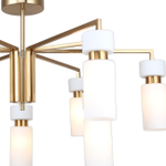 Люстра на штанге 9x40Вт E14, металл/стекло, бронза, белый плафон