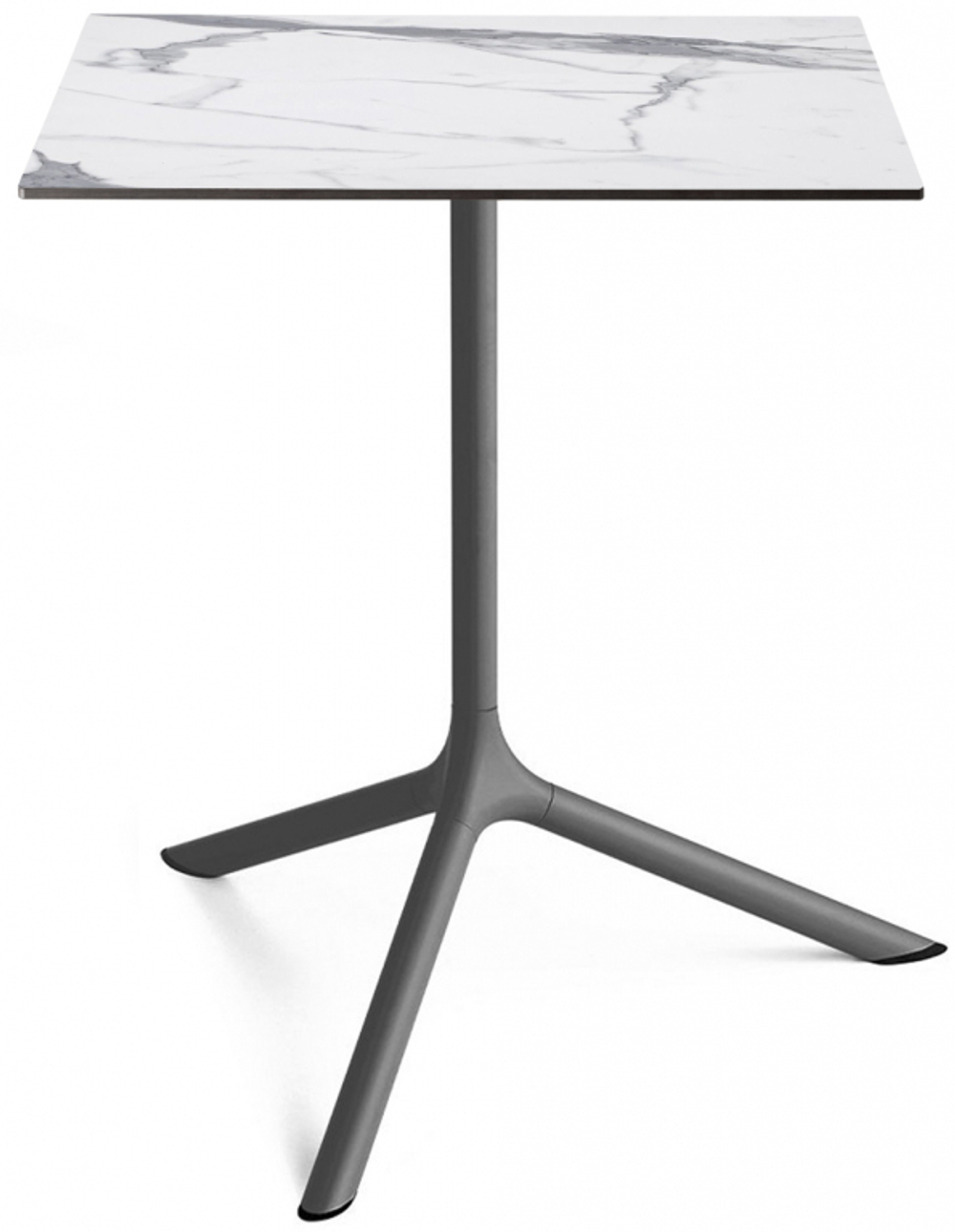 Стол ламинированный обеденный складной Scab Design Tripe Maxi Folding, антрацит, белый мрамор Каррара