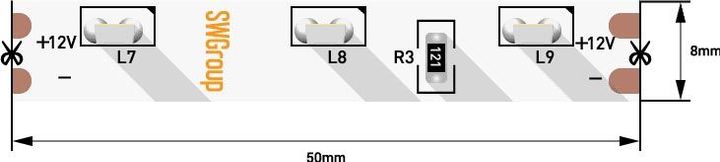 Светодиодная лента SWG 4,8W/m 60LED/m 315SMD холодный белый 5M 002200