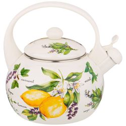 ЧАЙНИК AGNESS ЭМАЛИРОВАННЫЙ СО СВИСТКОМ, СЕРИЯ "СЕКРЕТНЫЕ ИНГРЕДИЕНТЫ"2,2Л, ИНДУКЦИОННОЕ ДНО