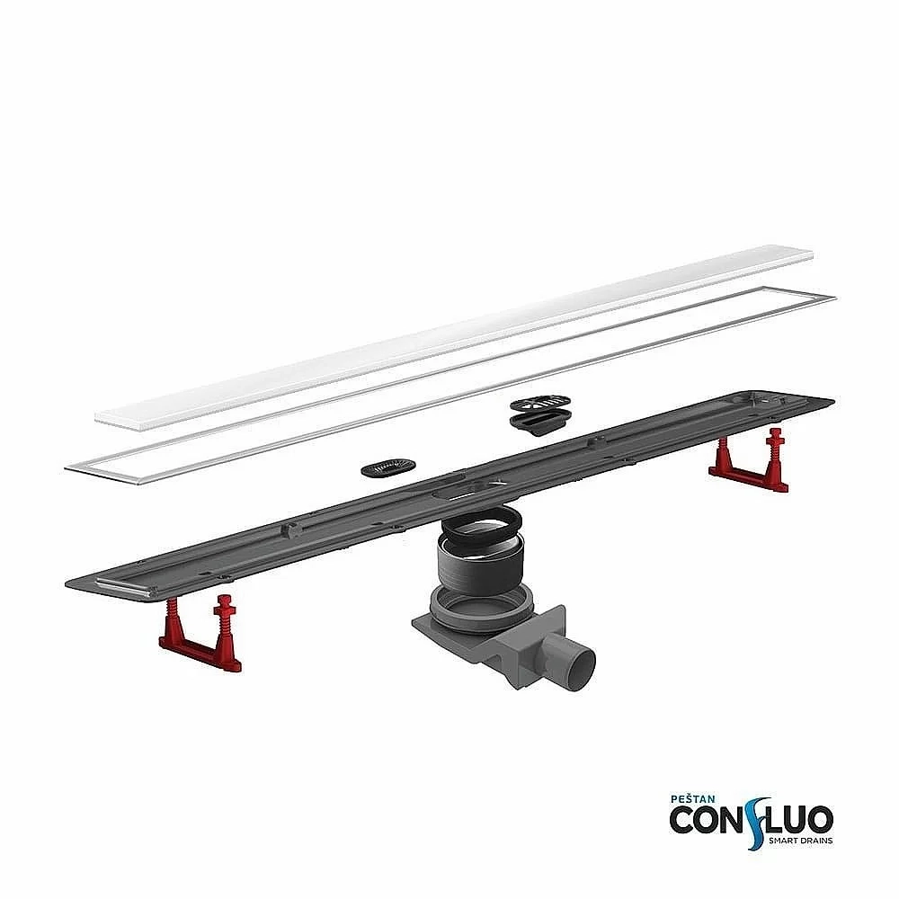 Душевой трап PESTAN Confluo Premium Glass Line 650 белое стекло/матовый хром