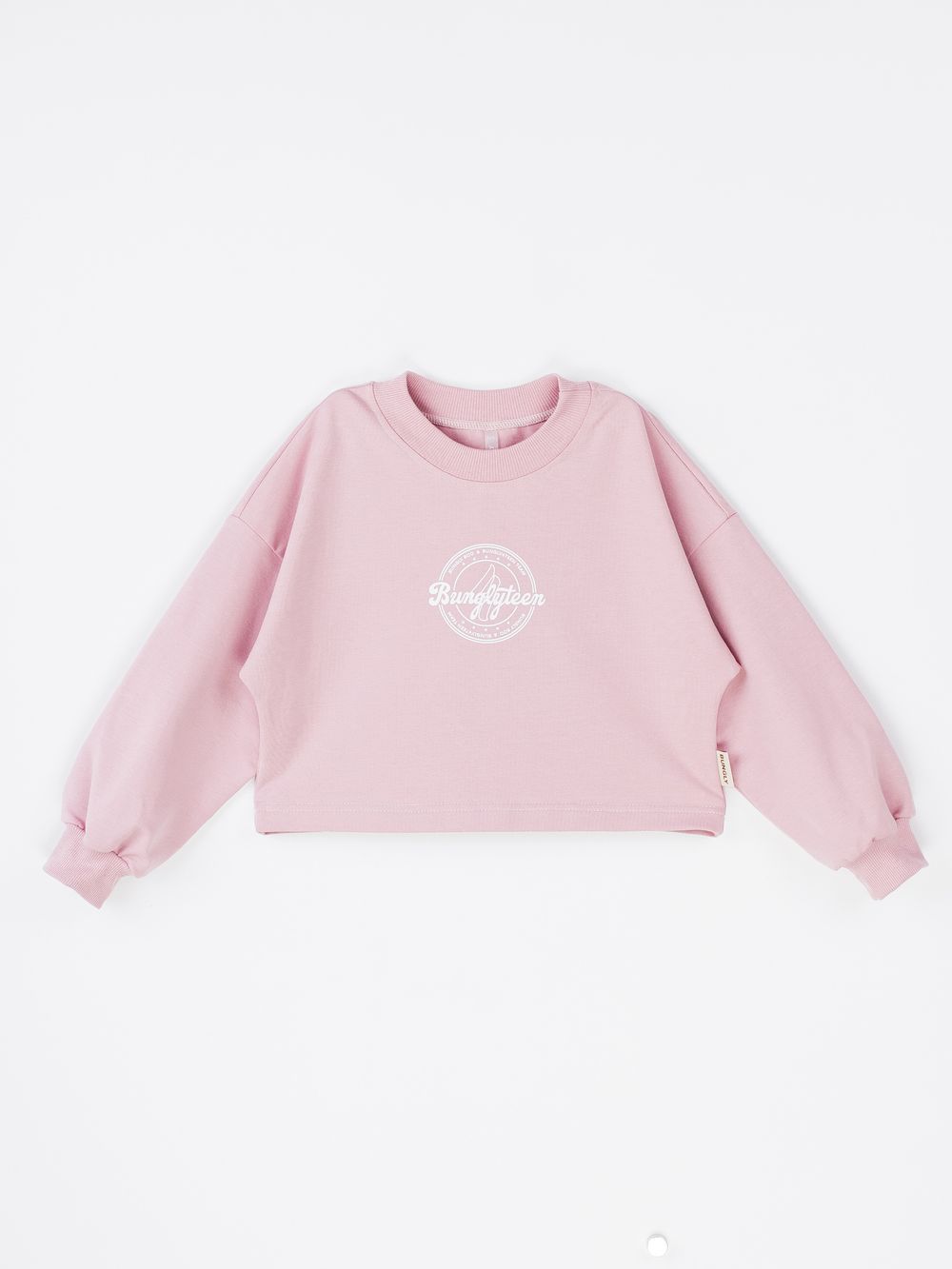 Свитшот укороченный с печатью "Пудра" подростковый