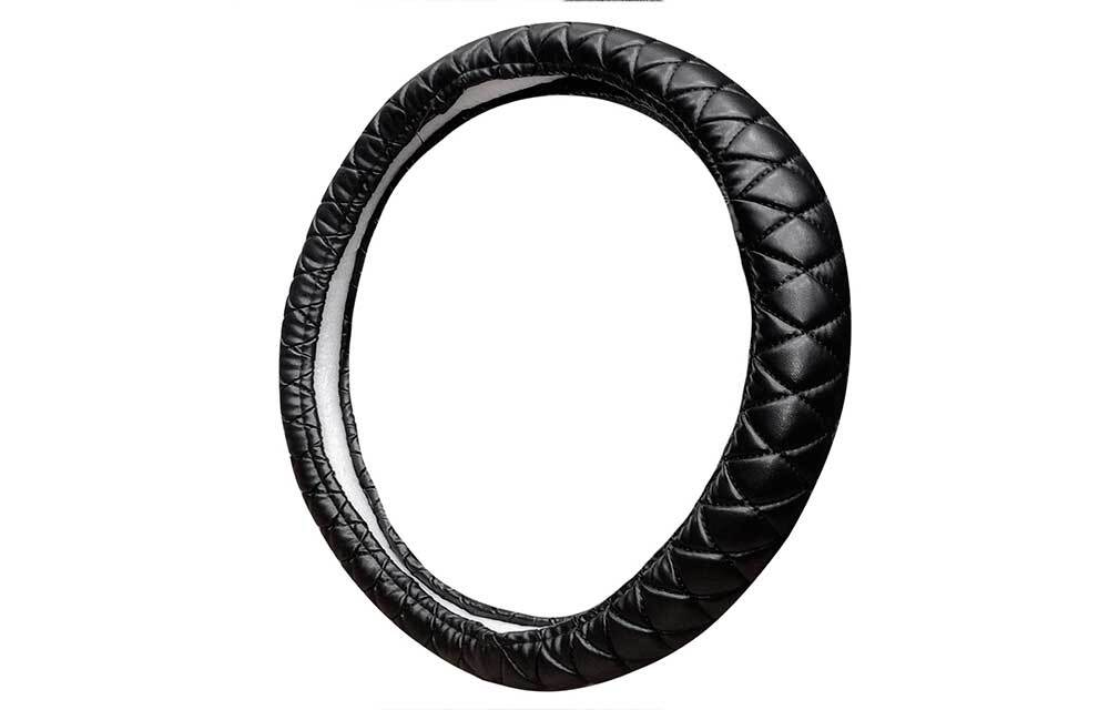 Оплетка на руль круглая Coolpart MAXIMAL (37*38) к/з черный/черный A HT21-BLBL