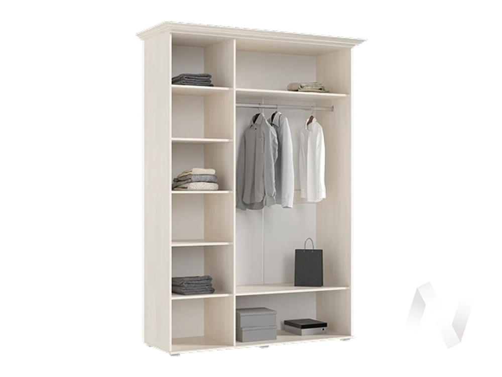 Шкаф 3-х с зеркалом Спальня Престиж 2 (сандал светлый)