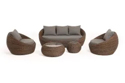 "Барселона" лаунж-зона из искусственного ротанга, цвет коричневый