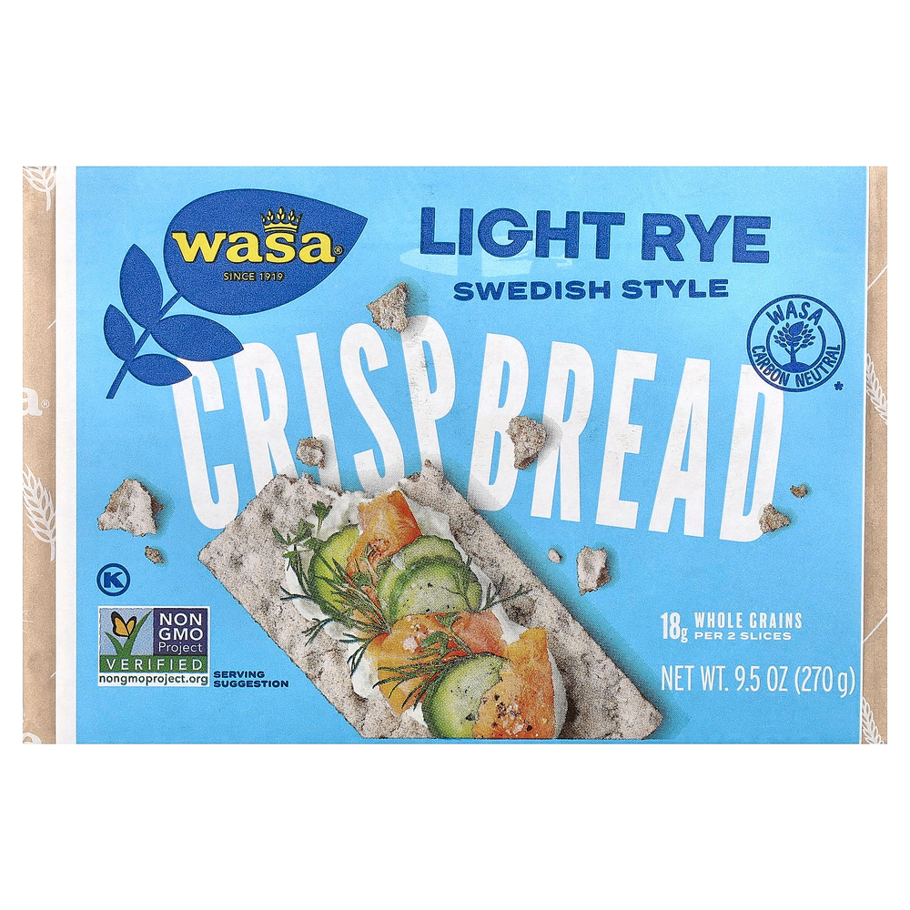 Wasa Flatbread, хлебцы, светлый ржаной, 270 г (9,5 унции)