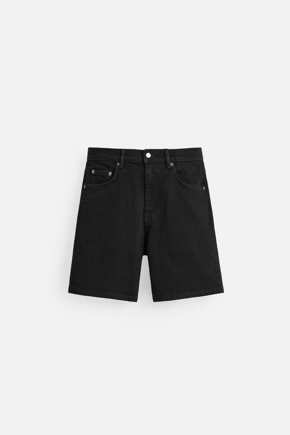 ZARA ДЖИНСОВЫЕ ШОРТЫ REGULAR FIT, ЧЕРНЫЙ