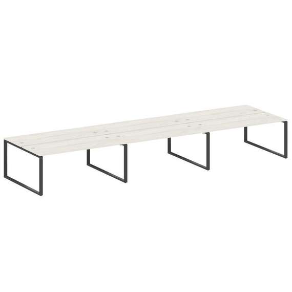 Metal System Рабочая станция на 6 мест на О-образном м/к БО.СМ-6.5 Дуб Наварра/Металл Антрацит 5400*