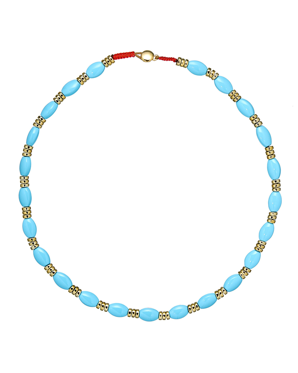 Колье-эмаль голубое, золотые вставки