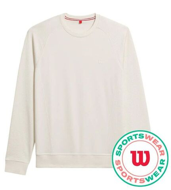 Мужская теннисная кофта Wilson Milton Merino Wool Tech Crewneck - Бежевый