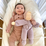 Большая вальдорфская кукла для сна  "Малыш сиреневый", 30 см