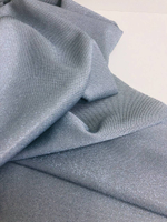 Трикотаж люрекс, белый/голубой/серебро IDT